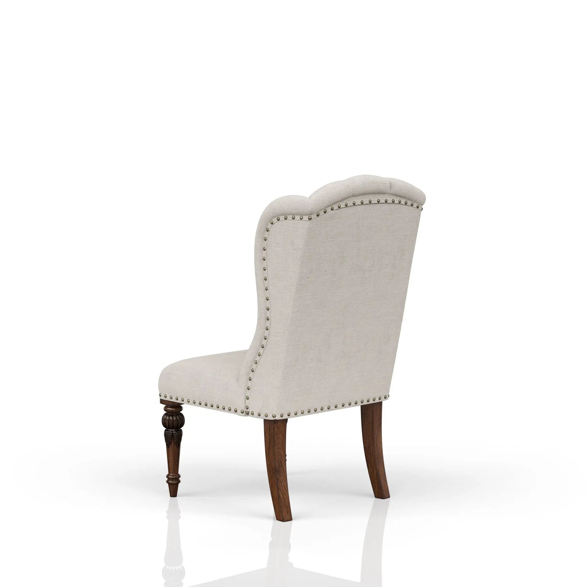 Upholstered Wing Host Chair - Light Gray by Unique Piece Furniture