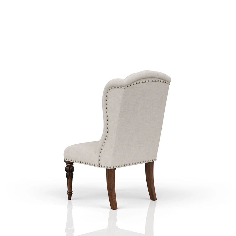Upholstered Wing Host Chair - Light Gray by Unique Piece Furniture