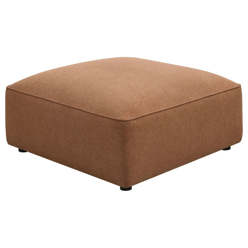 Jennifer Square Upholstered Ottoman Terracotta by Unique Piece Furniture