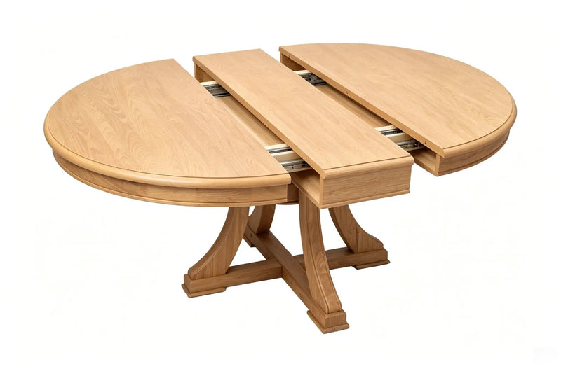 Extendable Round Rubber Wood Dining Table by HouseOfZazla
