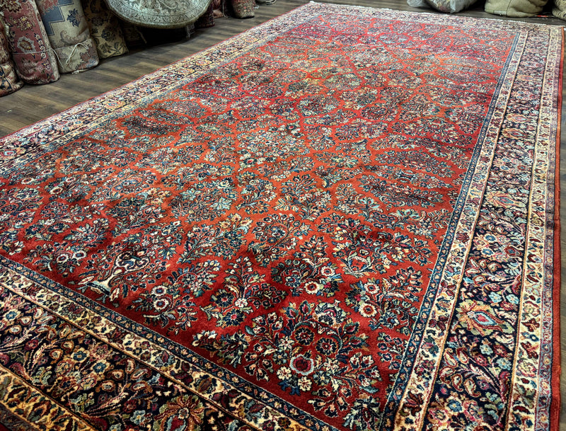 10x18 Karastan Sarouk Rug #785, Wool Large Palace Sized Vintage Karastan Carpet by Jewel Rugs