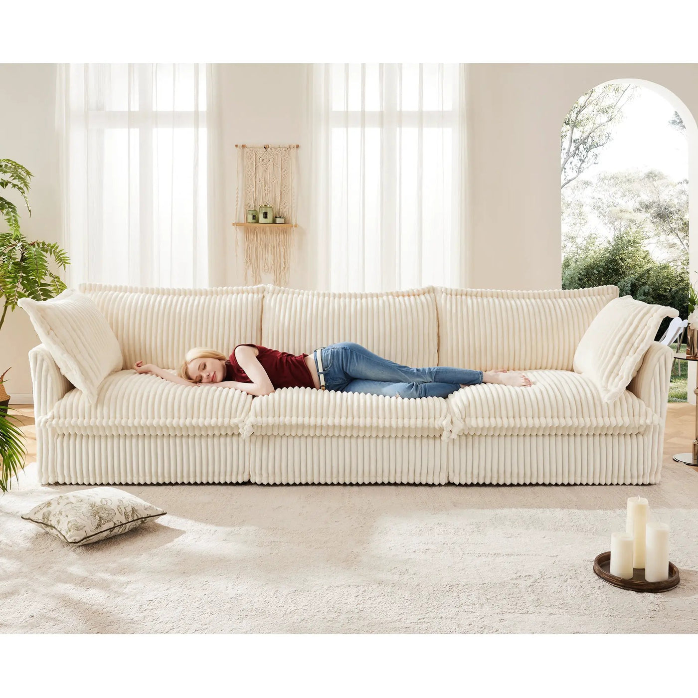 Slipcovered Modern 3 Seater Sofa by HouseOfZazla
