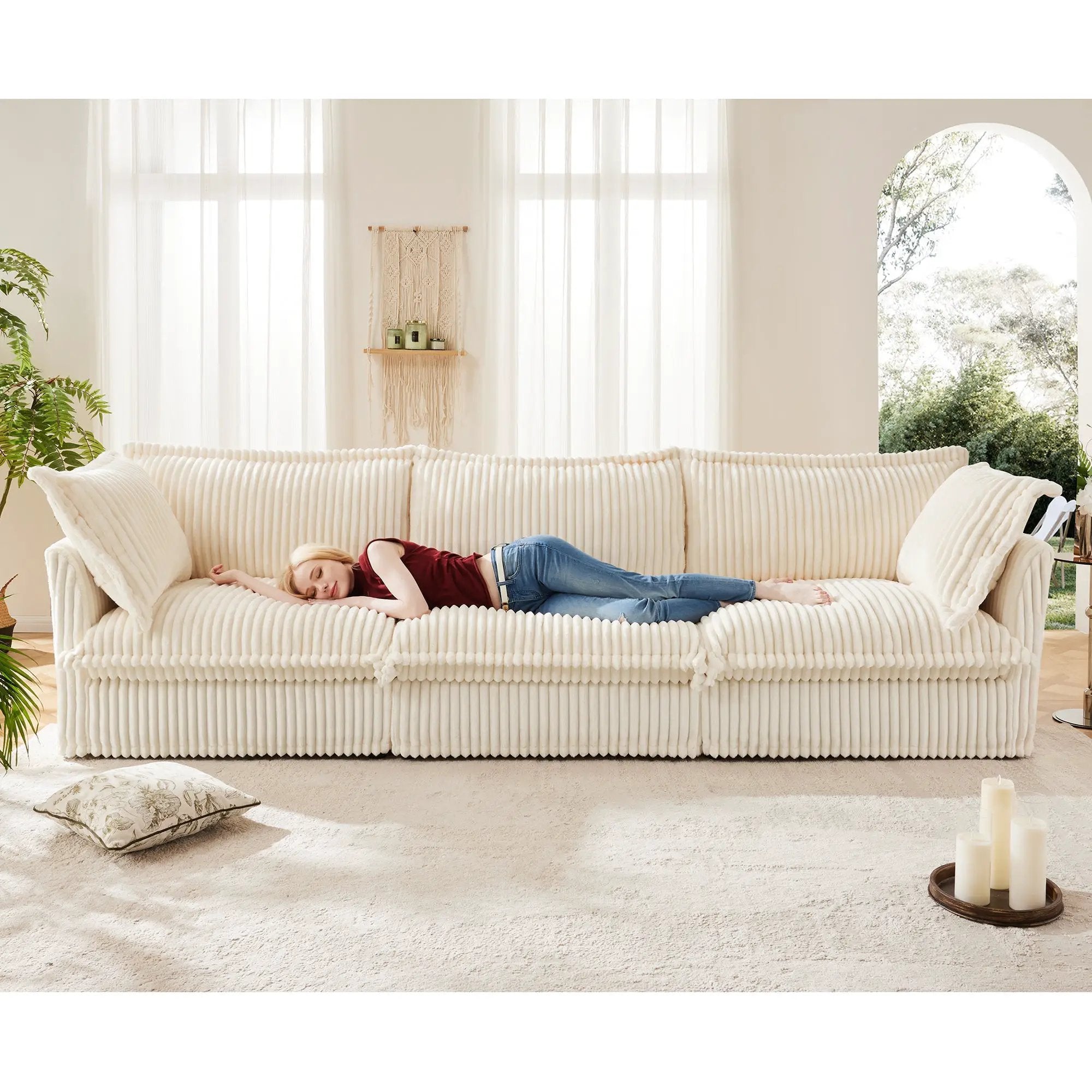 Slipcovered Modern 3 Seater Sofa by HouseOfZazla