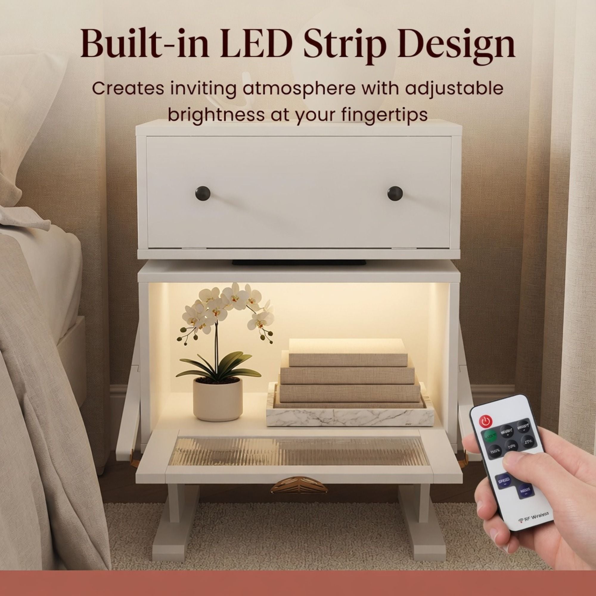 Robot LED Nightstand With 360° Rotating Drawer by HouseOfZazla