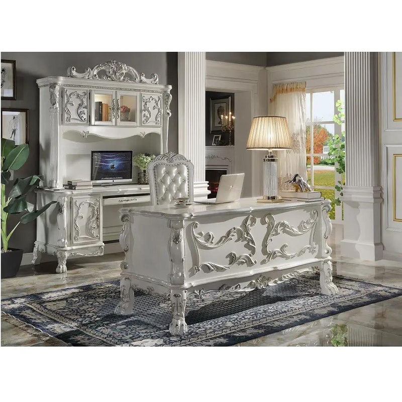Dresden - Computer Desk & Hutch - Bone White by Unique Piece Furniture
