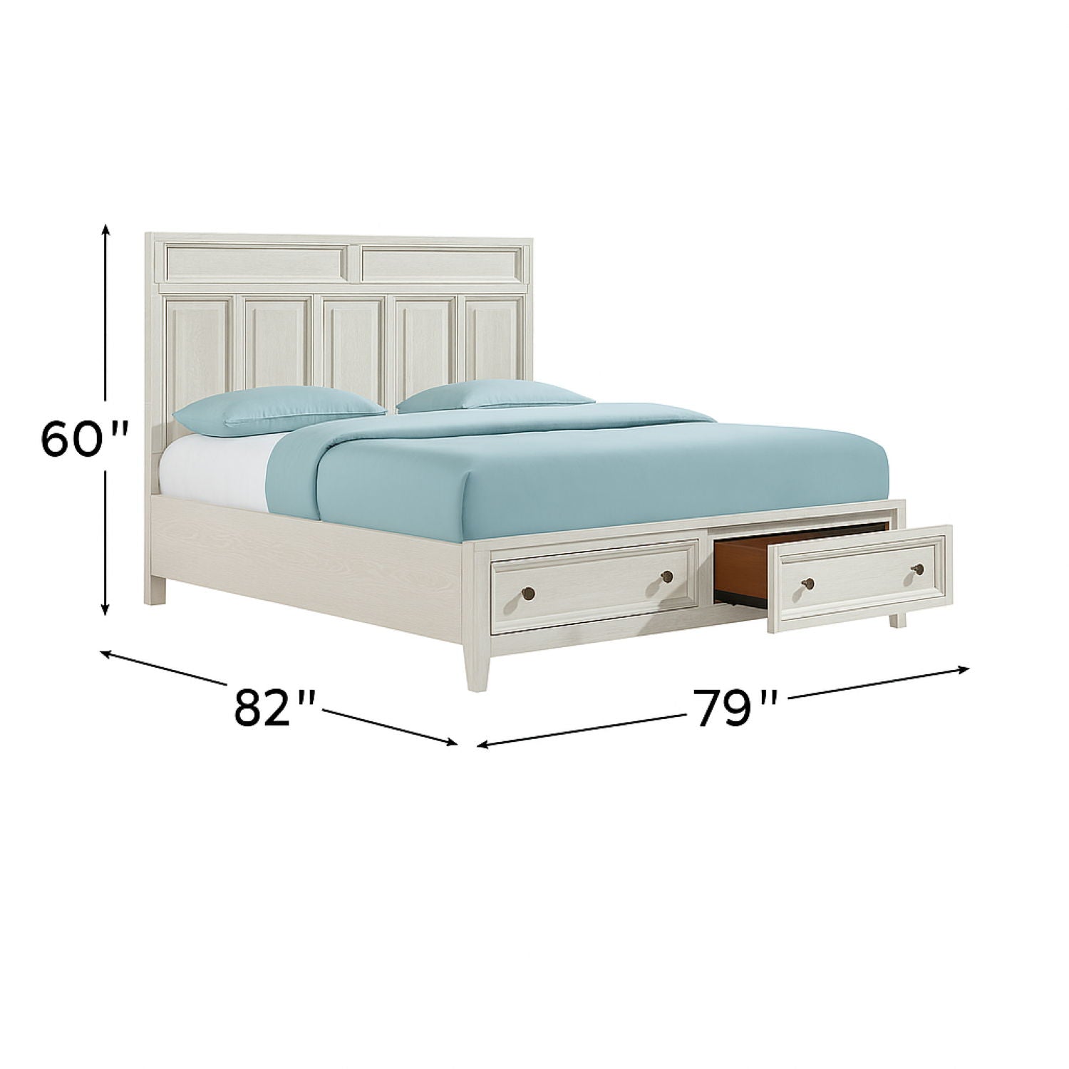 Storage Bed With Panel Headboard And Spacious Footboard Drawers by HouseOfZazla