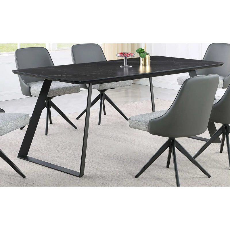 Smith - Rectangular Top Dining Table With 3 Drawers - Black by HouseOfZazla