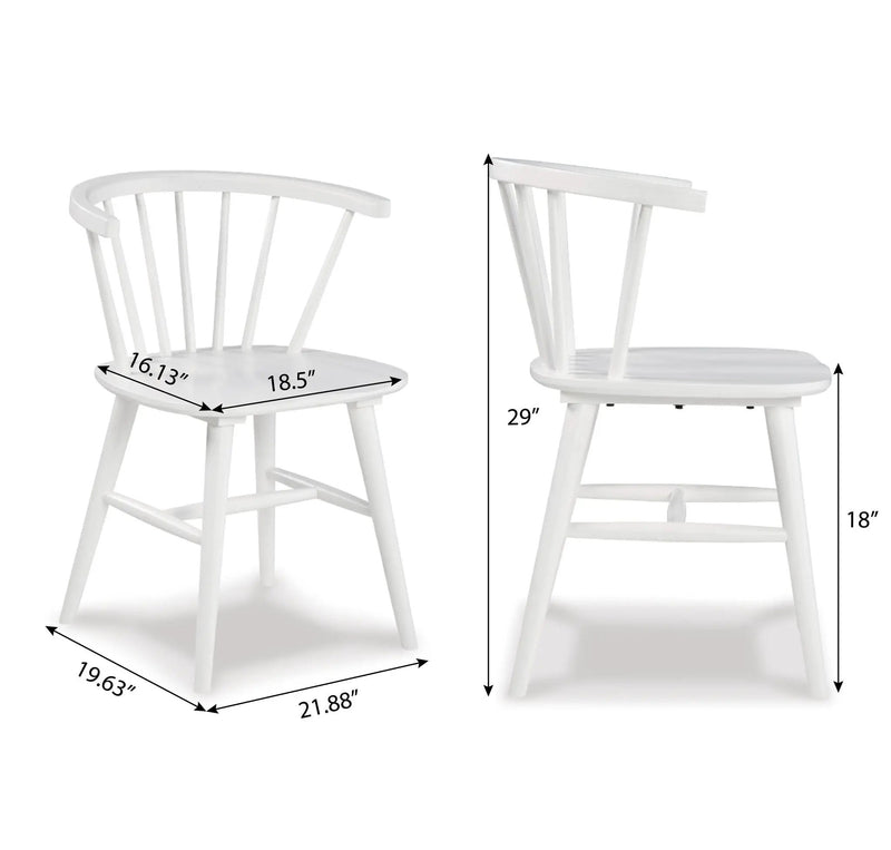 Roundhill - 5 Piece Dining Set, Dining Table With 4 Windsor Chairs - Brown / Antique White by HouseOfZazla