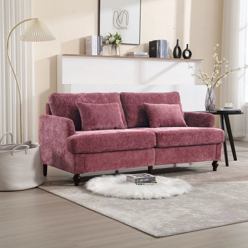 Mid Century Modern Fabric Loveseat Sofa, 2 Seat Upholstered Couch by Unique Piece Furniture