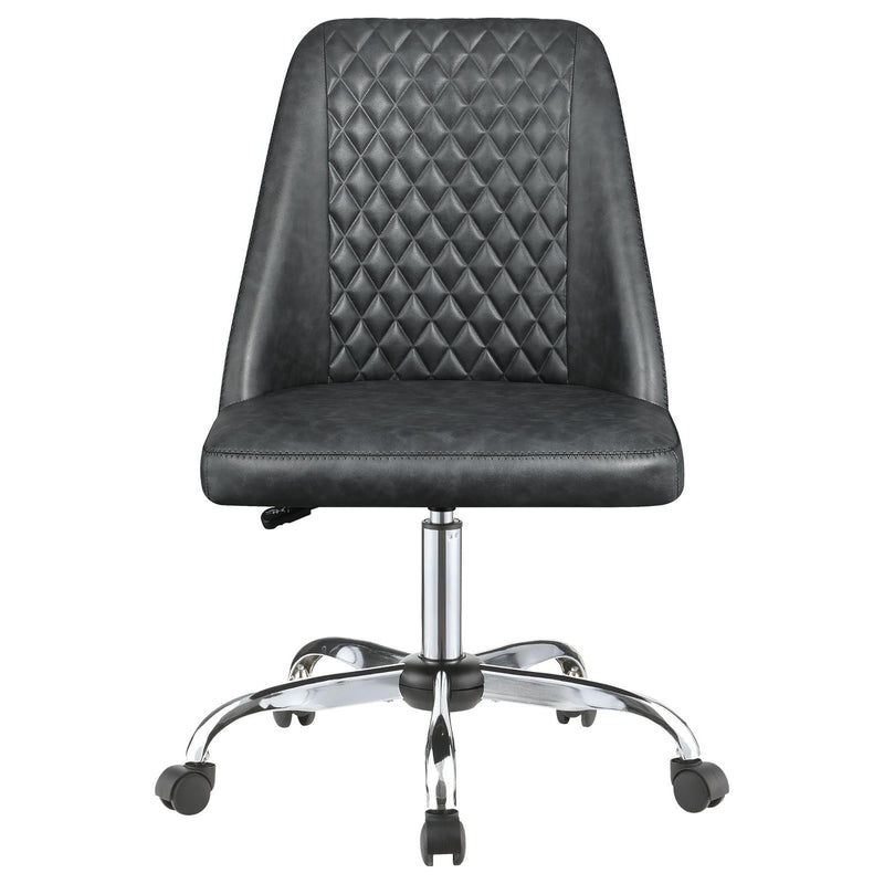 Adjustable Desk Chair With Diamond Tufted Backrest Base - Gray by HouseOfZazla