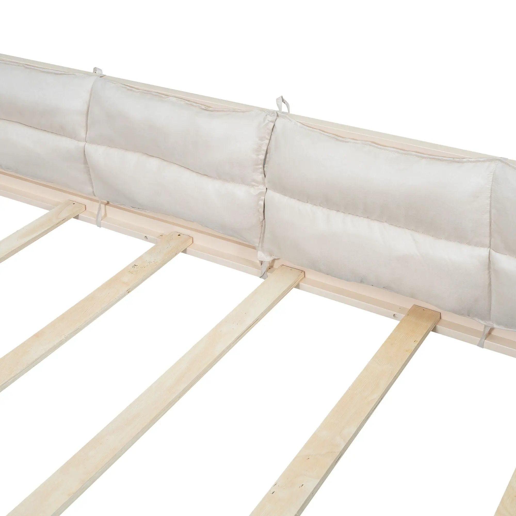 Upholstered Platform Bed With Guardrail And Pillow by HouseOfZazla