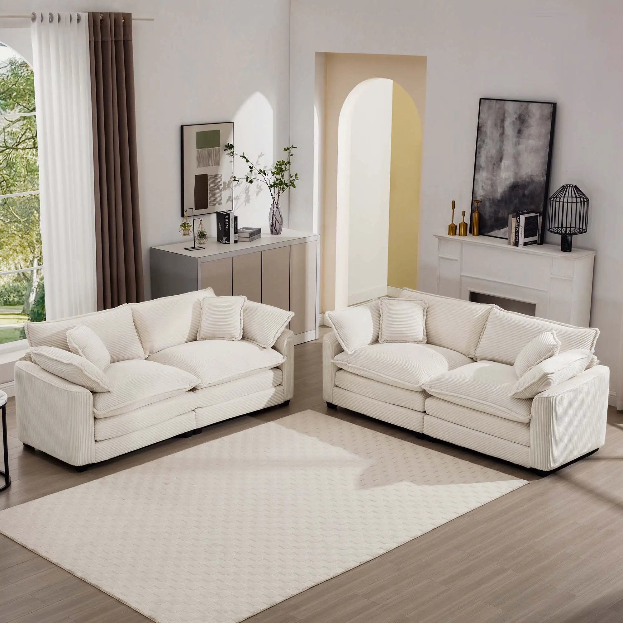 Elegant Oversized Sectional Sofa Set With Deep Seats And Flexible Layout by Unique Piece Furniture