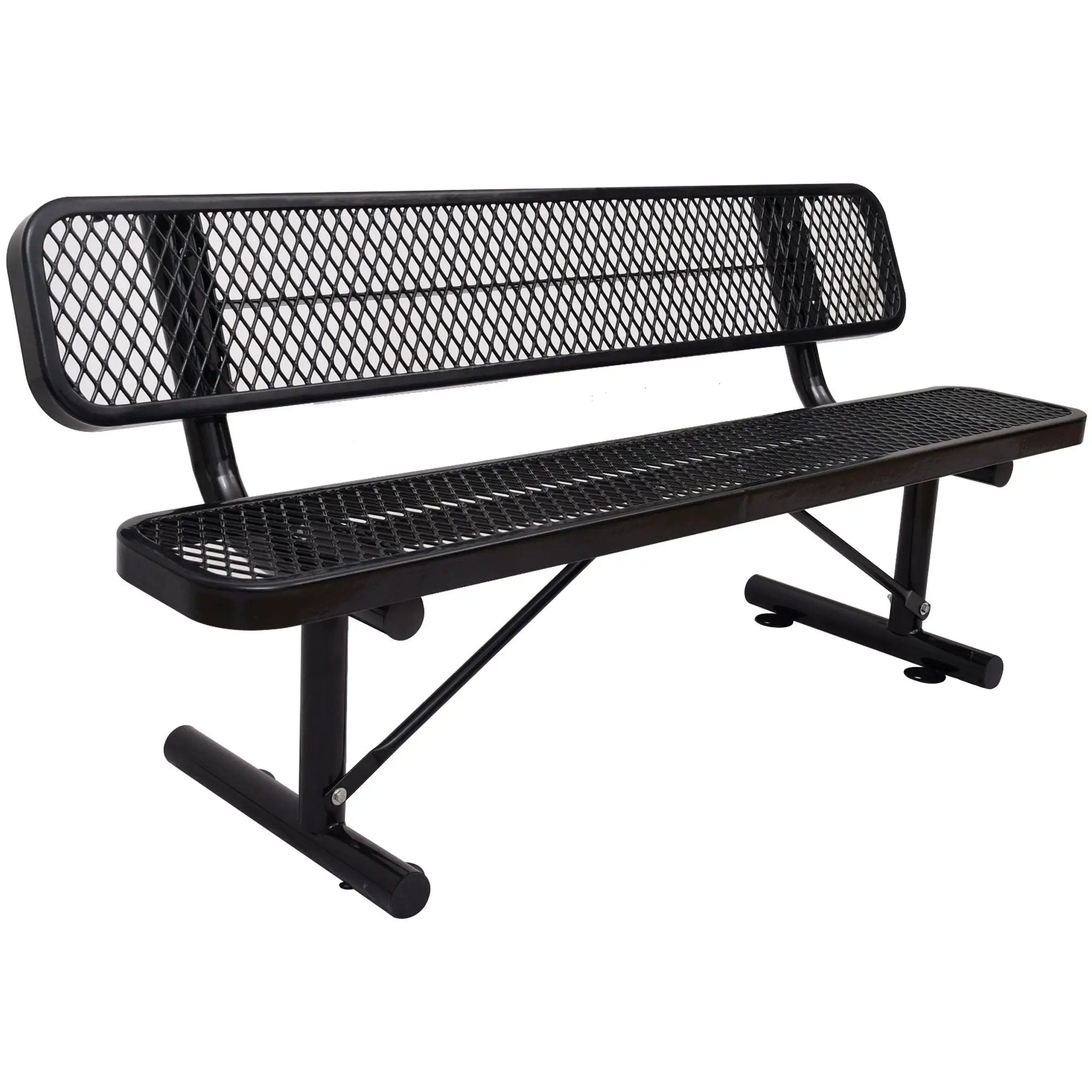 6' Outdoor Steel Bench With Backrest by Unique Piece Furniture