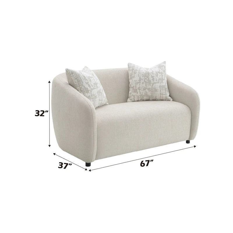 Etienne - Loveseat With 3 Pillows - Beige by Unique Piece Furniture