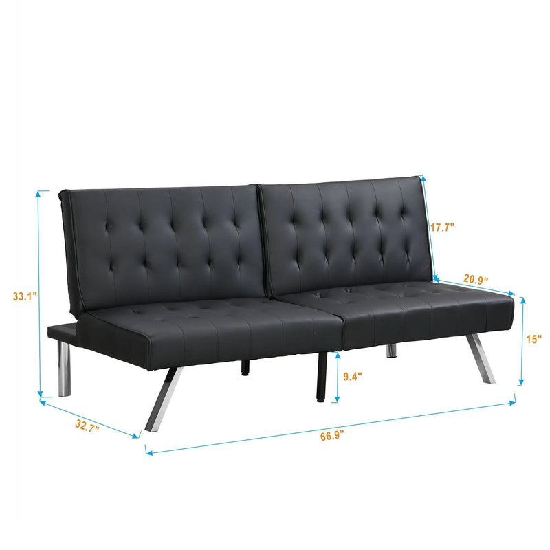 Comfortable Futon Sofa Bed - Black by HouseOfZazla