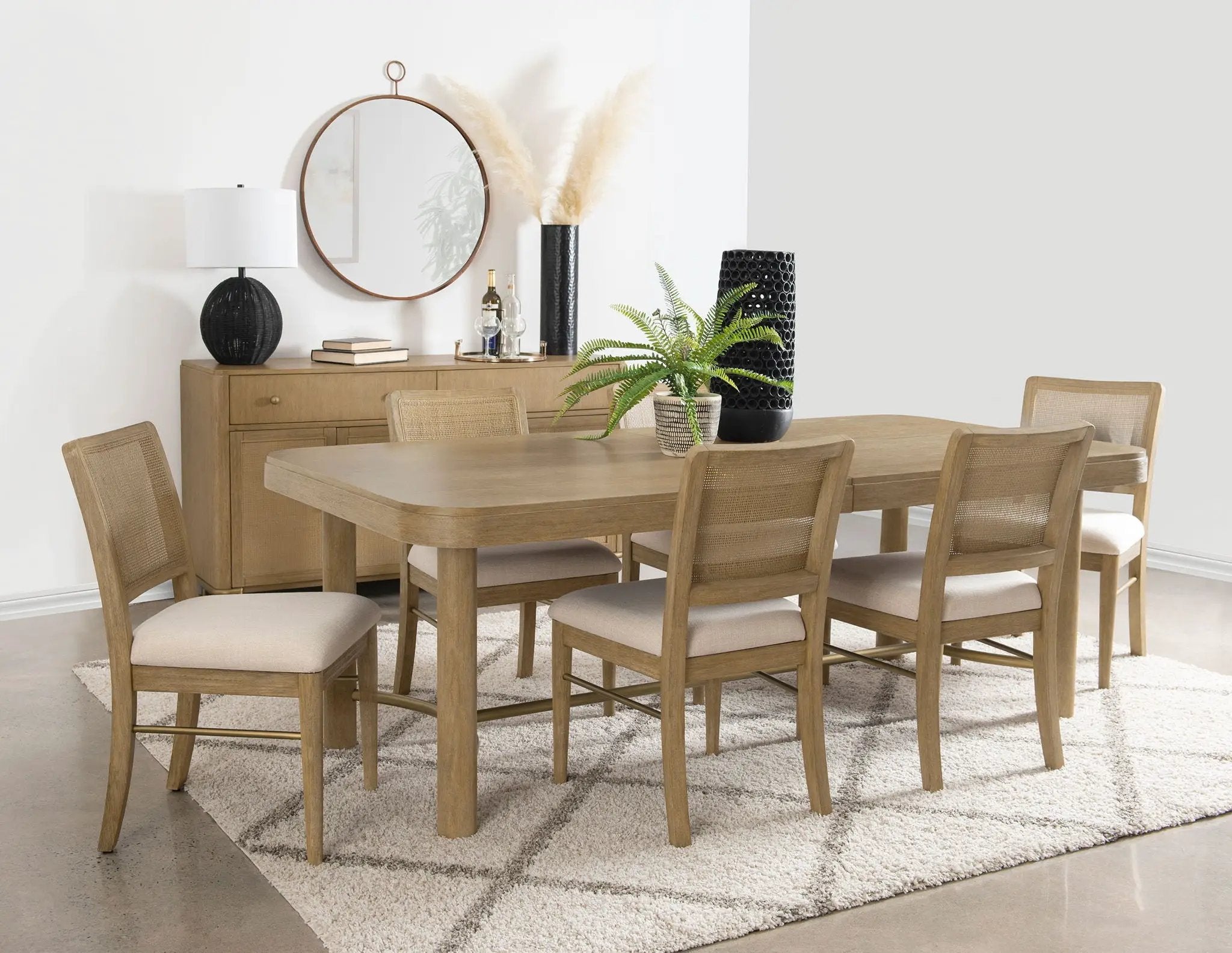Arini 7-piece Extension Leaf Dining Table Set Sand Wash by Unique Piece Furniture