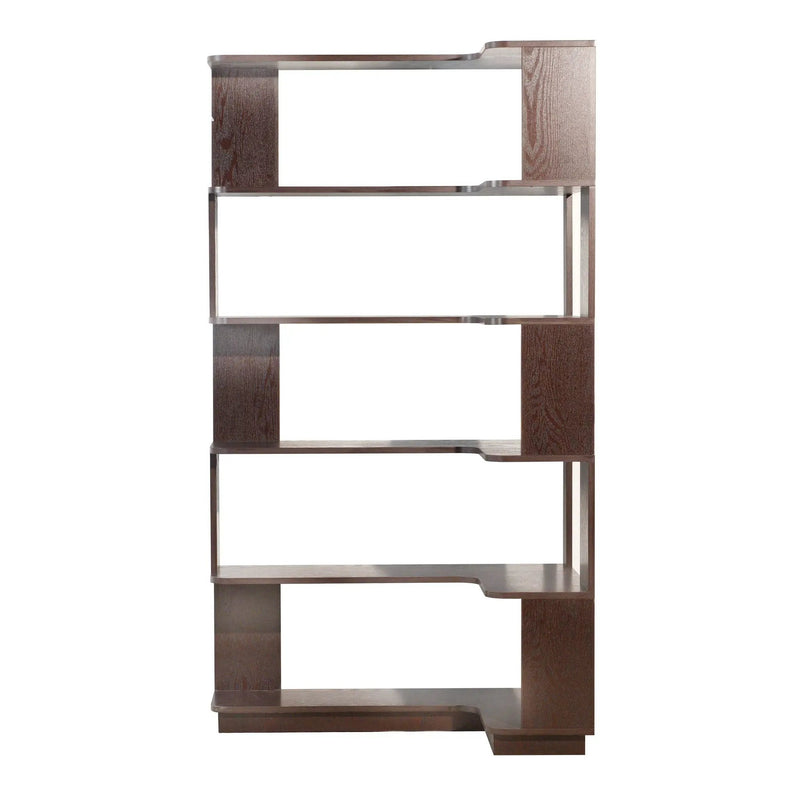 Ox Blood - Red 90Cm L-Shaped Freestanding Corner Bookshelf With Anti Tip Safety, Storage Cabinet For Living Room - Ox Blood Red by HouseOfZazla