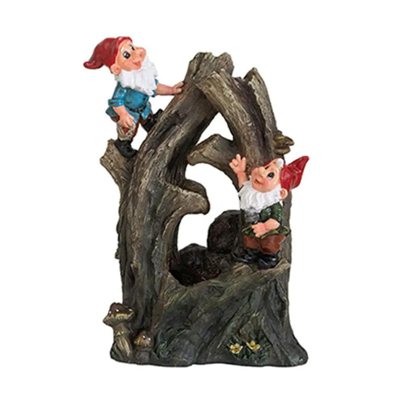 Decorative Woodland Gnome Water Fountain With LED Light - Brown by HouseOfZazla