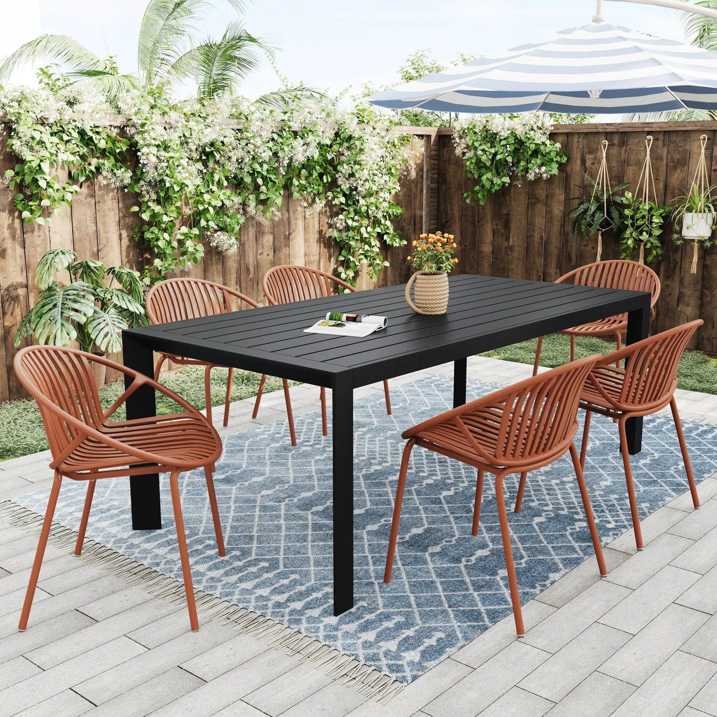 7 Piece Dining Set With Stackable Chairs by HouseOfZazla