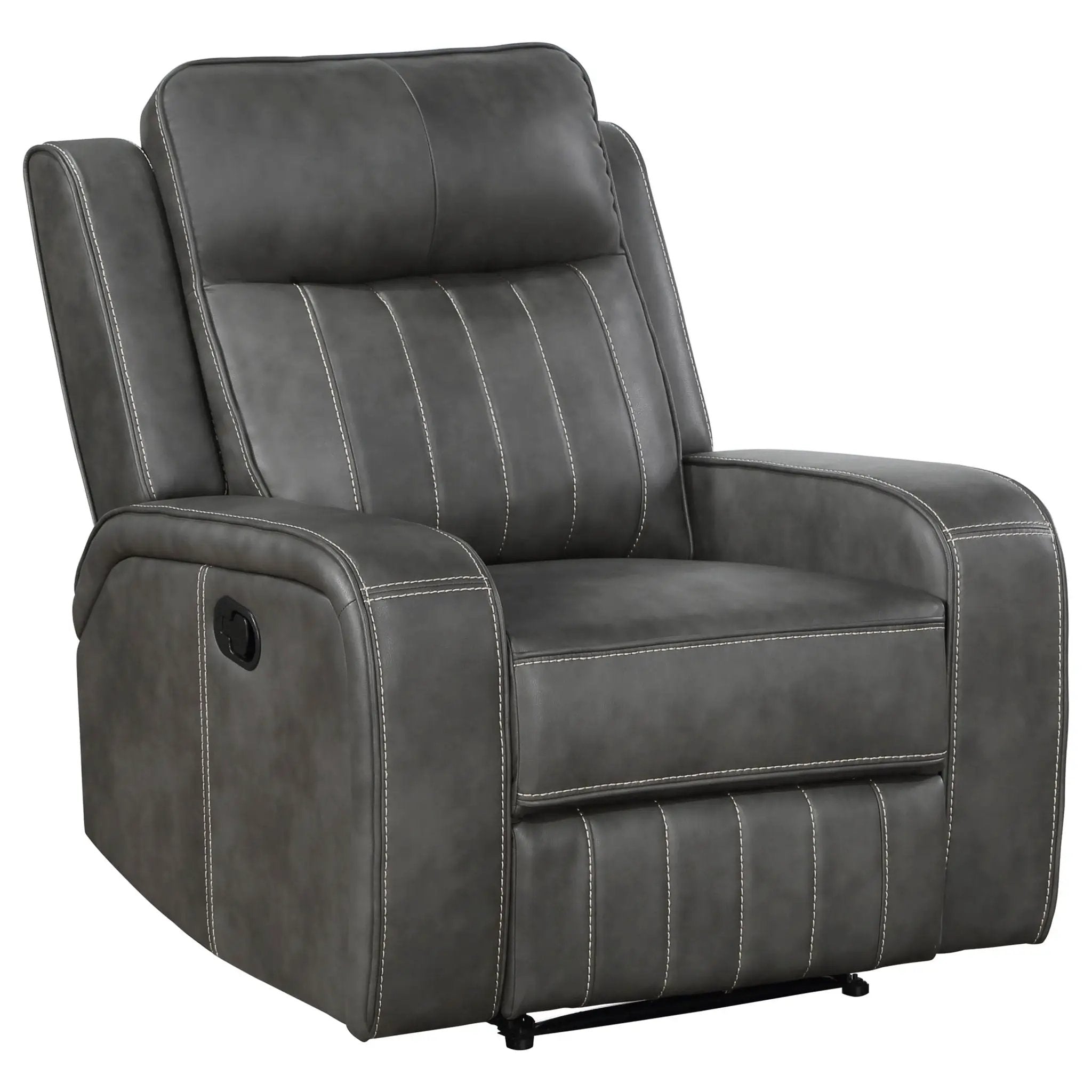 Raelynn Upholstered Track Arm Recliner Grey by Unique Piece Furniture