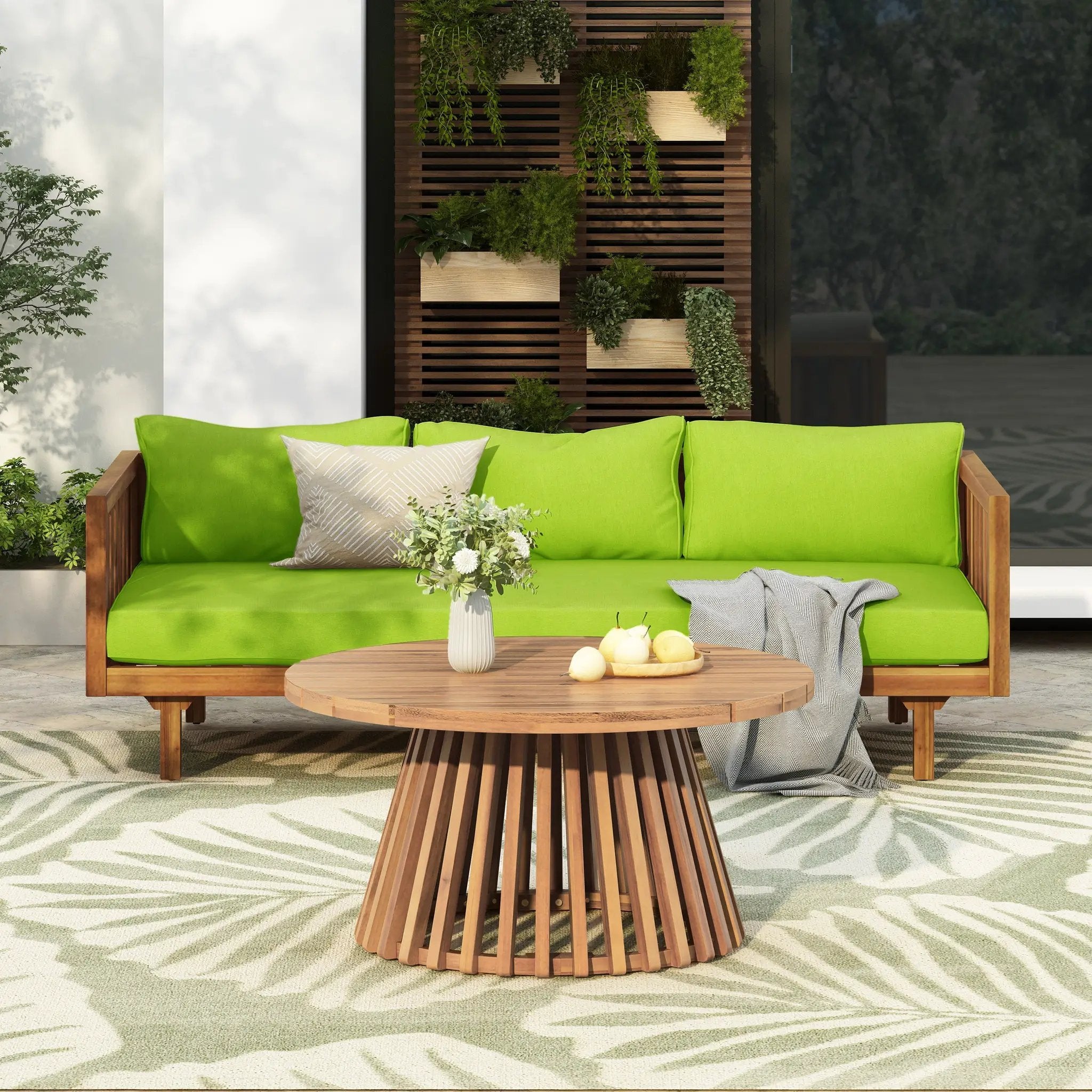 Claremont 3 Seater Daybed + Acacia Wood Table by HouseOfZazla