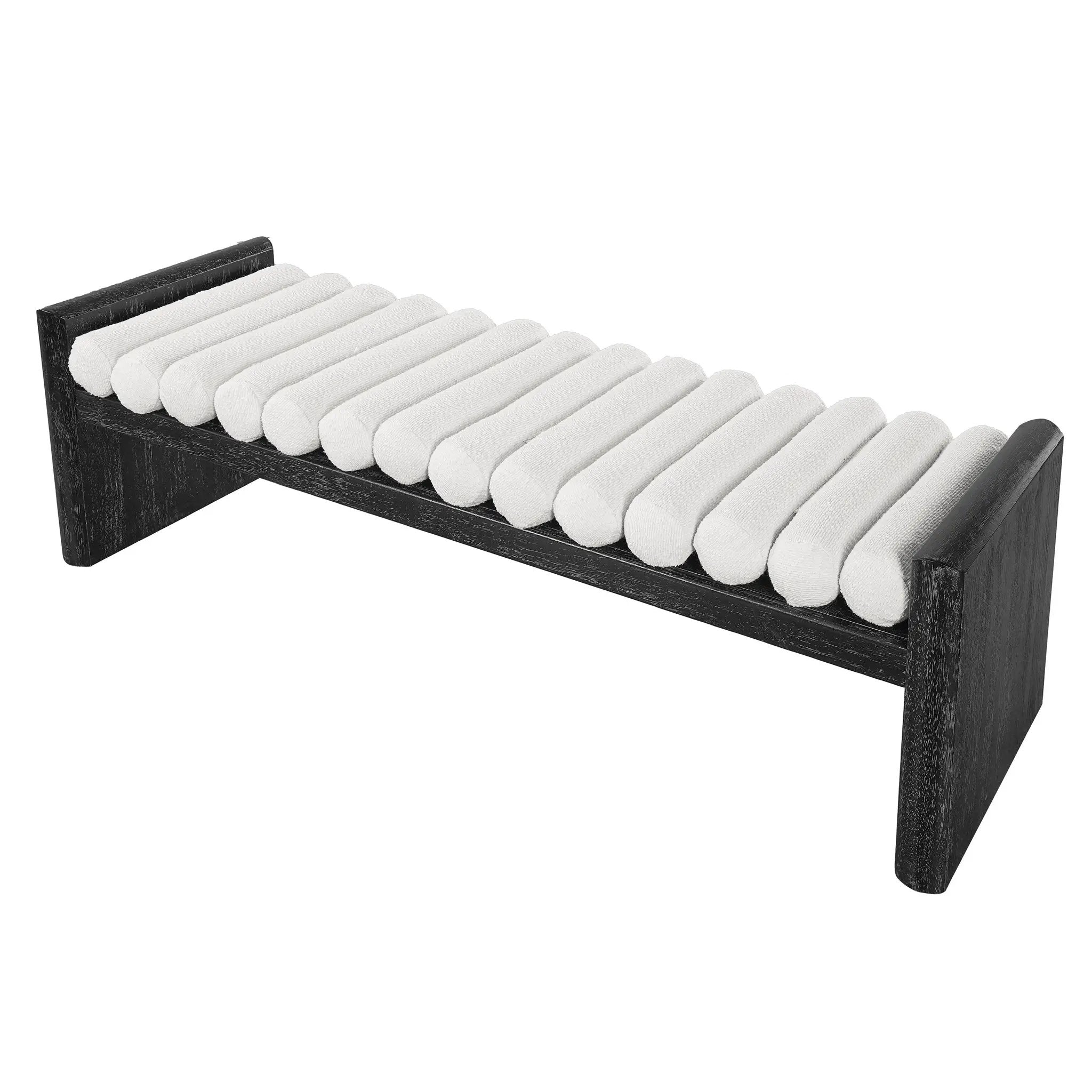 62.8" Modern Chenille Upholstered Bench by HouseOfZazla