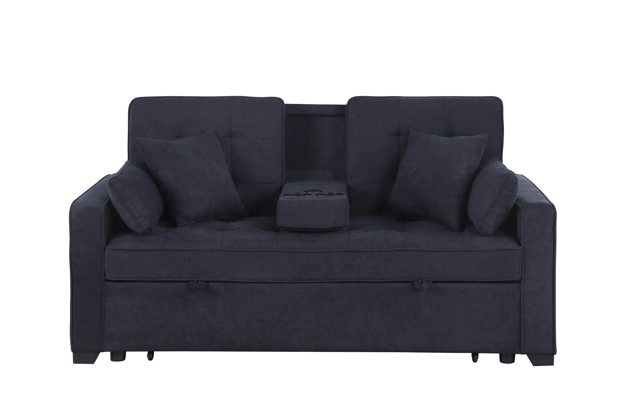 Cody II - 69.5"W Woven Fabric Convertible Sleeper Loveseat with Cup Holder by Unique Piece Furniture