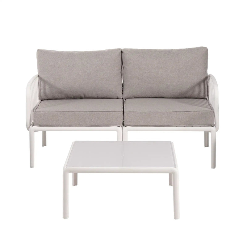 The Sleek All-Weather Resin Outdoor Loveseat and Coffee Table Set by HouseOfZazla