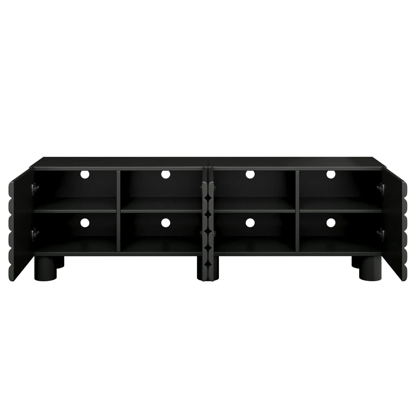 Stylish Thick Wavy Door TV Cabinet with Adjustable Shelves by HouseOfZazla