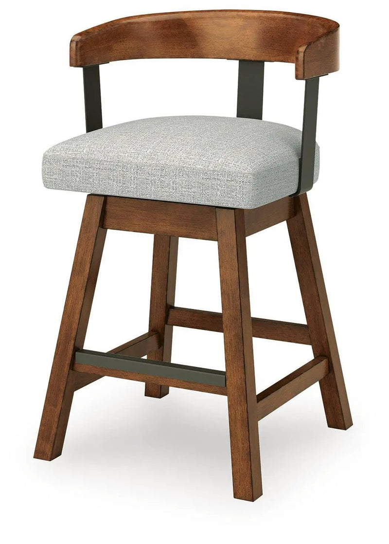 Ralene - Upholstered Swivel Barstool (Set of 2) - Medium Brown by Unique Piece Furniture