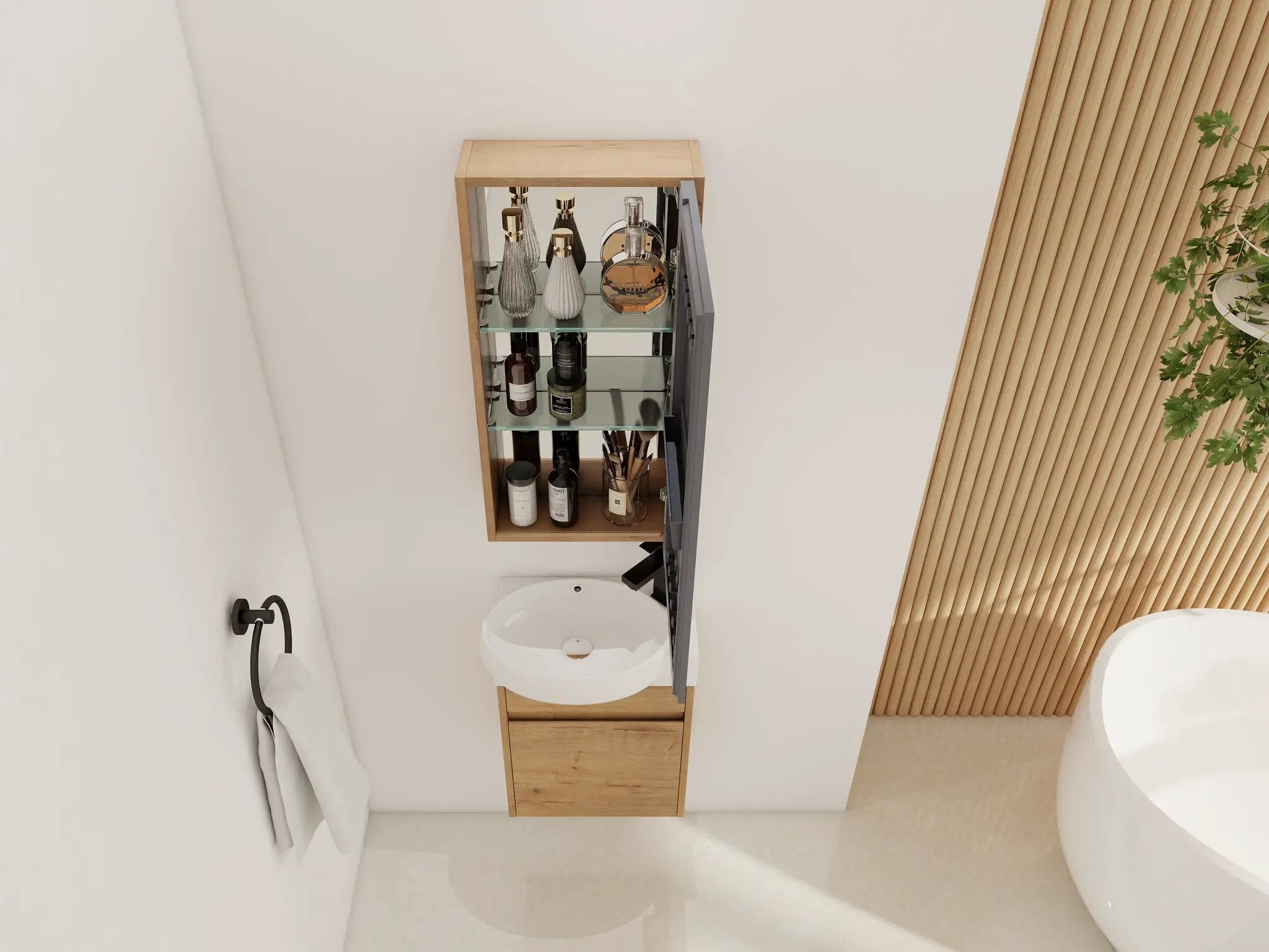 14'' Bathroom Mirror Cabinet with Storage by HouseOfZazla