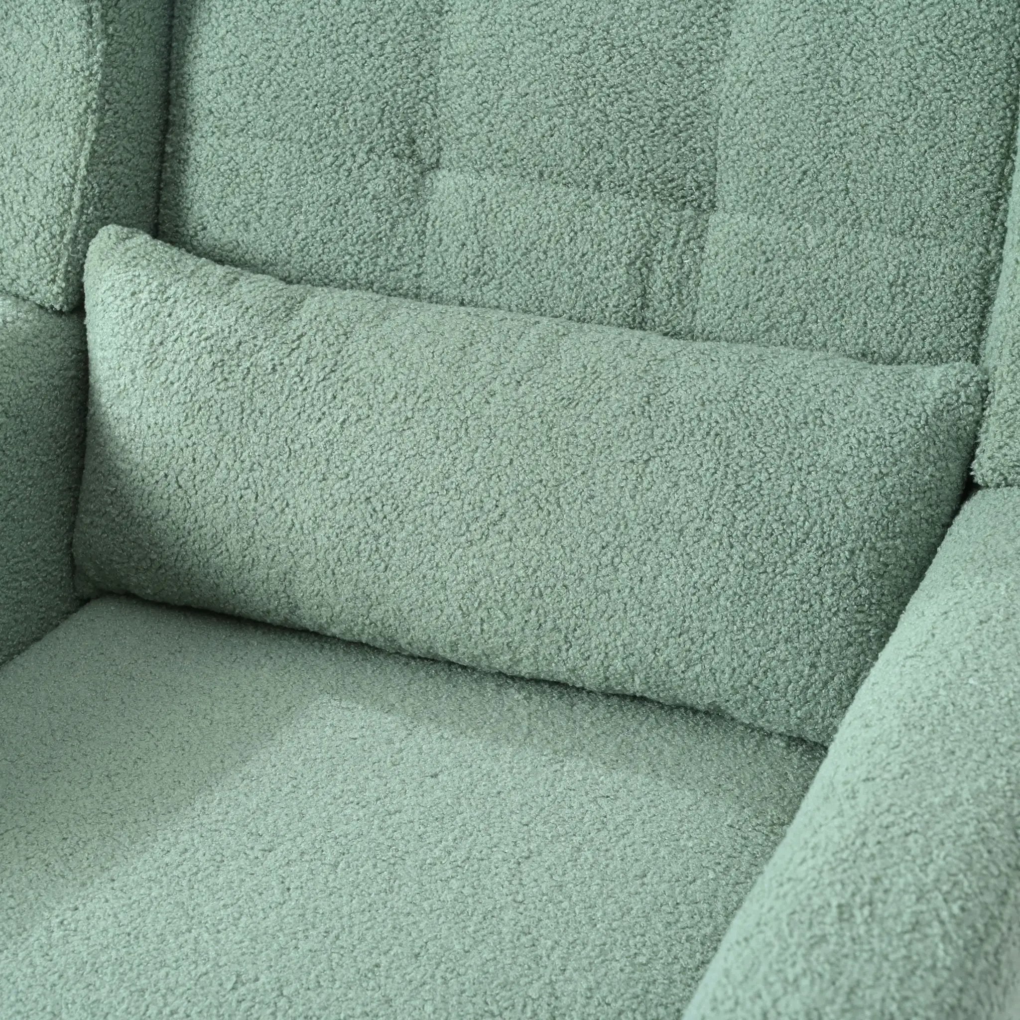 Modern Accent Chair, Teddy Fabric Living Room Chairs Comfy Reading Chair, Mid Century Accent Chair, Lounge Arm Chairs Armchair For Living Room Bedroom - Light Green by HouseOfZazla