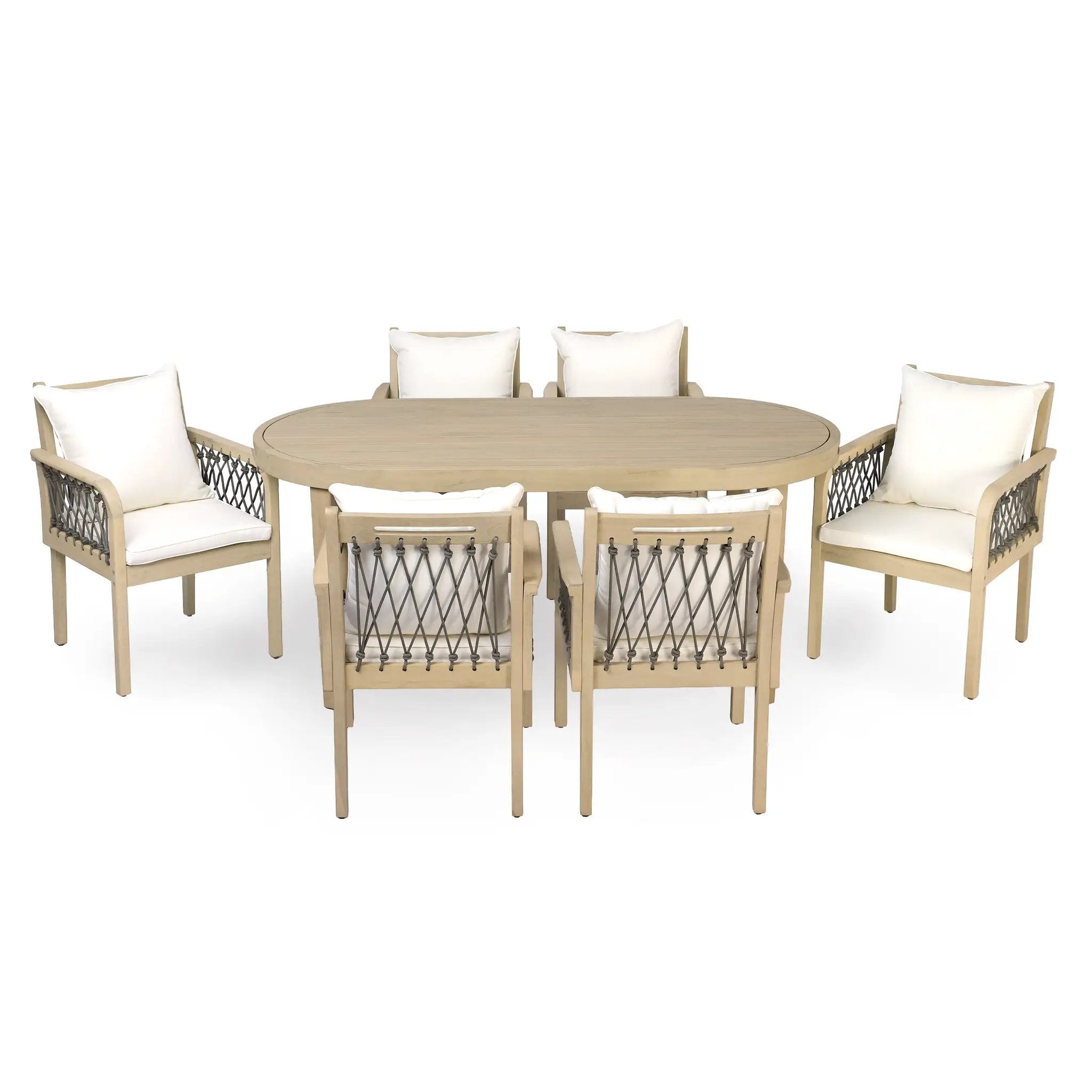 7-Piece Outdoor Acacia Wood Dining Set by HouseOfZazla