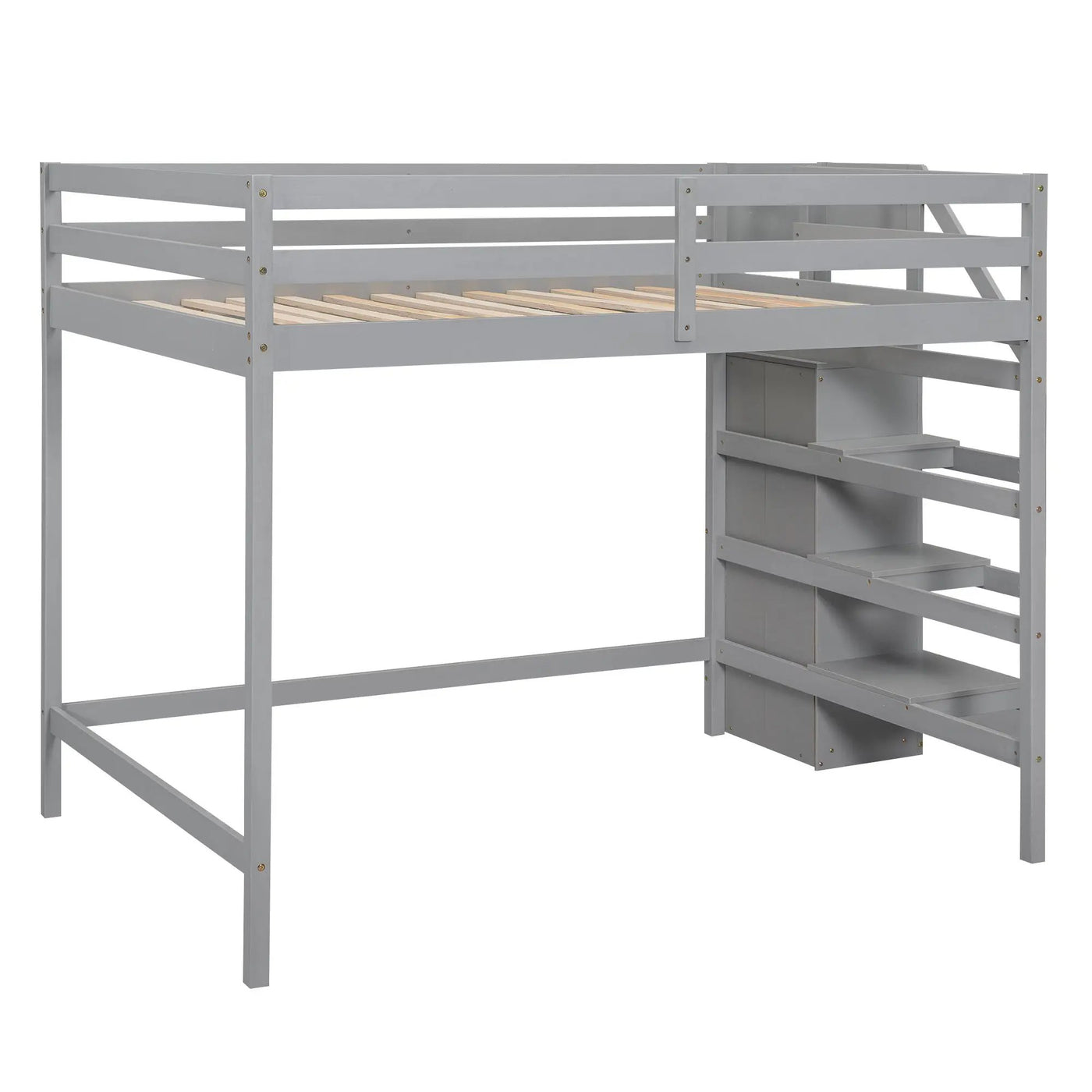 Loft Bed With Built In Storage Wardrobe And Staircase by HouseOfZazla