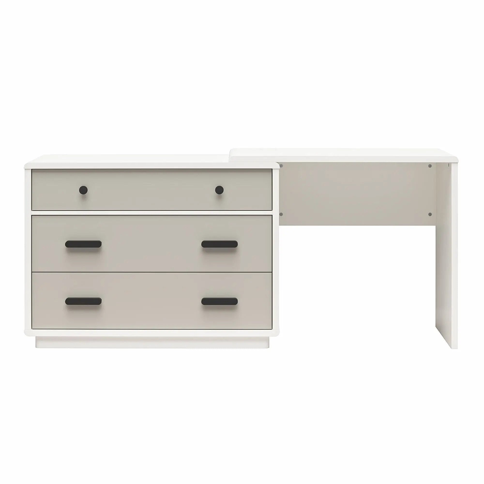 Valencia - 3 Drawer Dresser And Desk - Taupe by HouseOfZazla