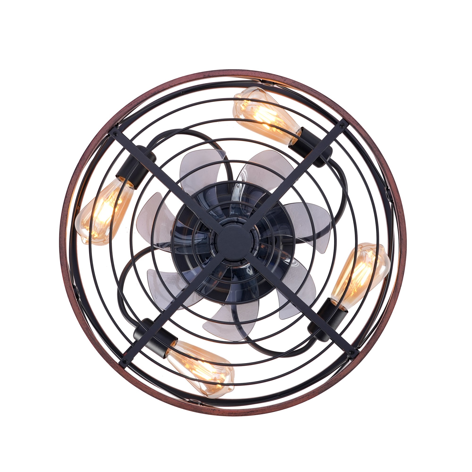 20'' Mounting Type Caged Ceiling Fan with Lights and Remote Control by HouseOfZazla