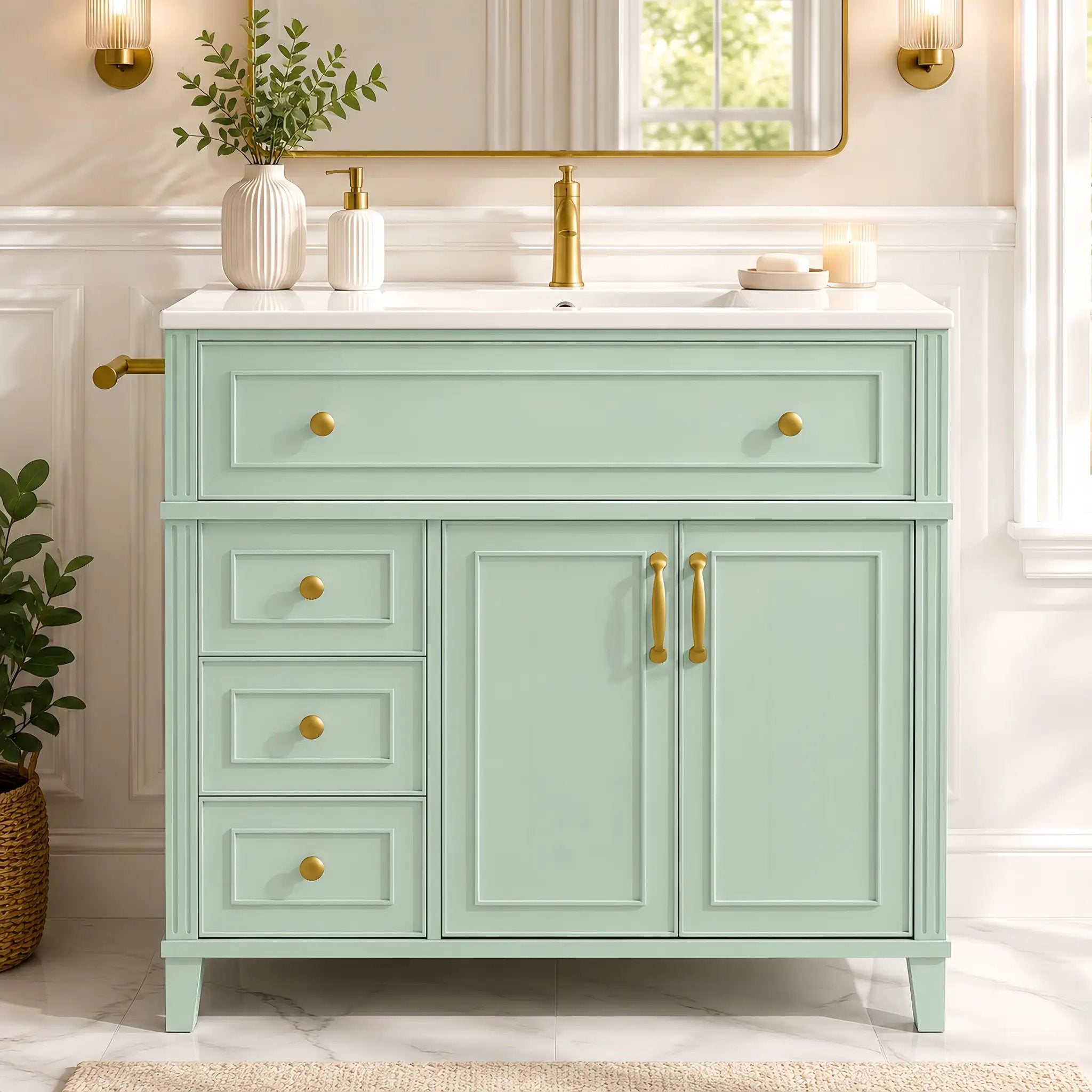 36 Inch Elegant Modern Bathroom Vanity with Sink by HouseOfZazla