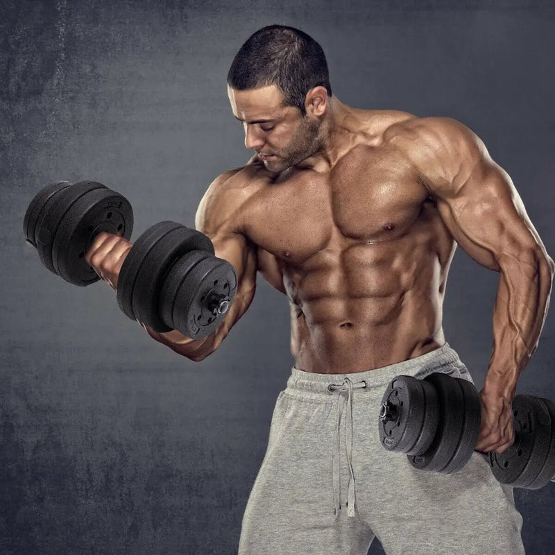 66 Lbs Fitness Dumbbell Weight Set with Adjustable Weight Plates and Handle by DirectDeals