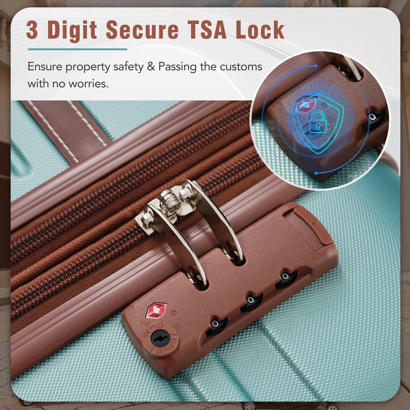 Hardshell Luggage Sets 3 Pieces 20" / 28" Luggages And Cosmetic Case Spinner Suitcase With Tsa Lock Lightweight by HouseOfZazla