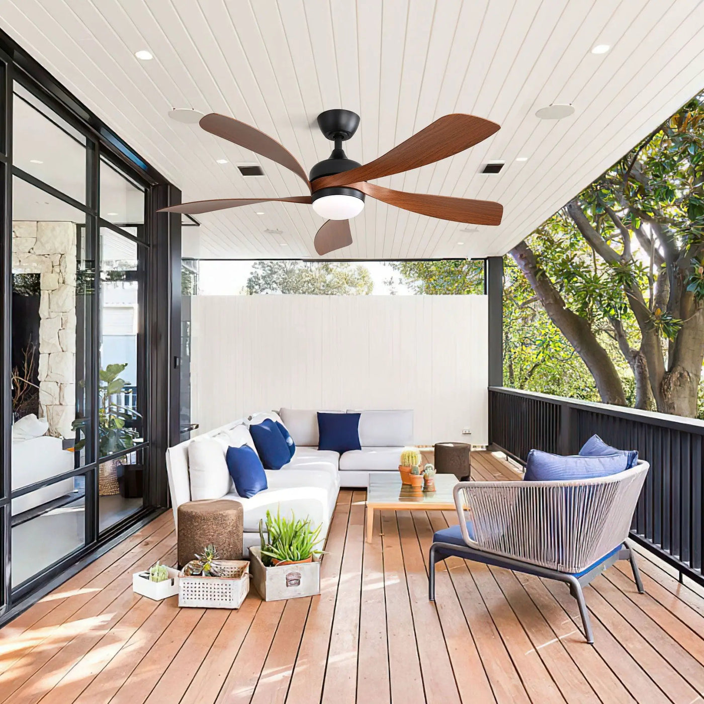 Ceiling Fan with DC Motor and Integrated Light by HouseOfZazla