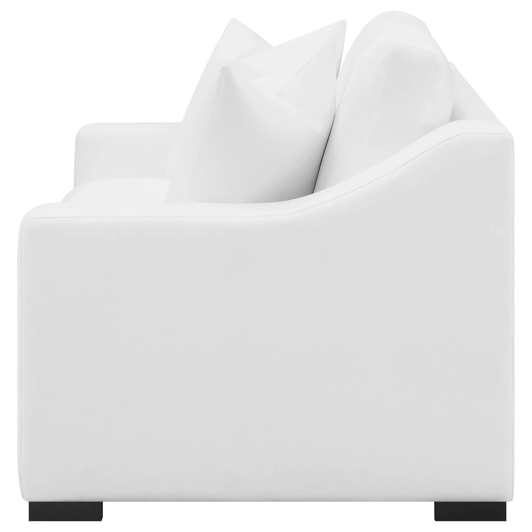 Ashlyn Upholstered Sloped Arm Loveseat White by Unique Piece Furniture