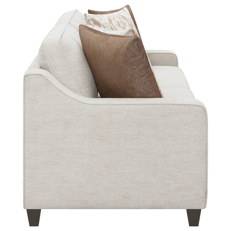 Christine 3-piece Upholstered Sloped Arm Sofa Set Beige by Unique Piece Furniture