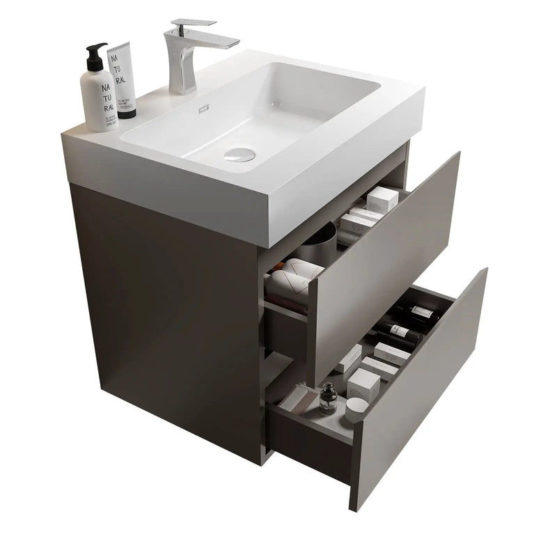 Alice - Bathroom Vanity With Sink, Large Storage Wall Mounted Floating Bathroom Vanity For Modern Bathroom, One-Piece Sink Basin Without Drain And Faucet by HouseOfZazla