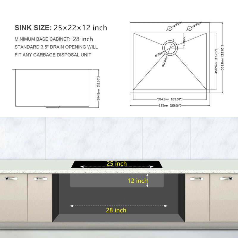 Stainless Steel Drop In Kitchen Sink, Topmount by HouseOfZazla