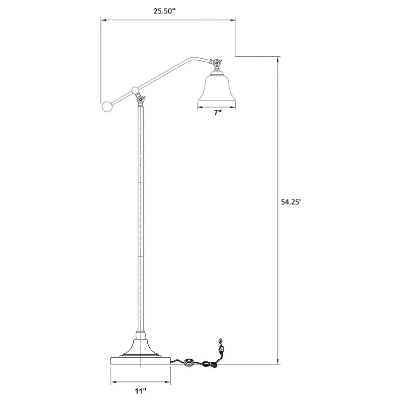 Eduardo 54-inch Bell Down Bridge Floor Lamp Dark Bronze by Unique Piece Furniture