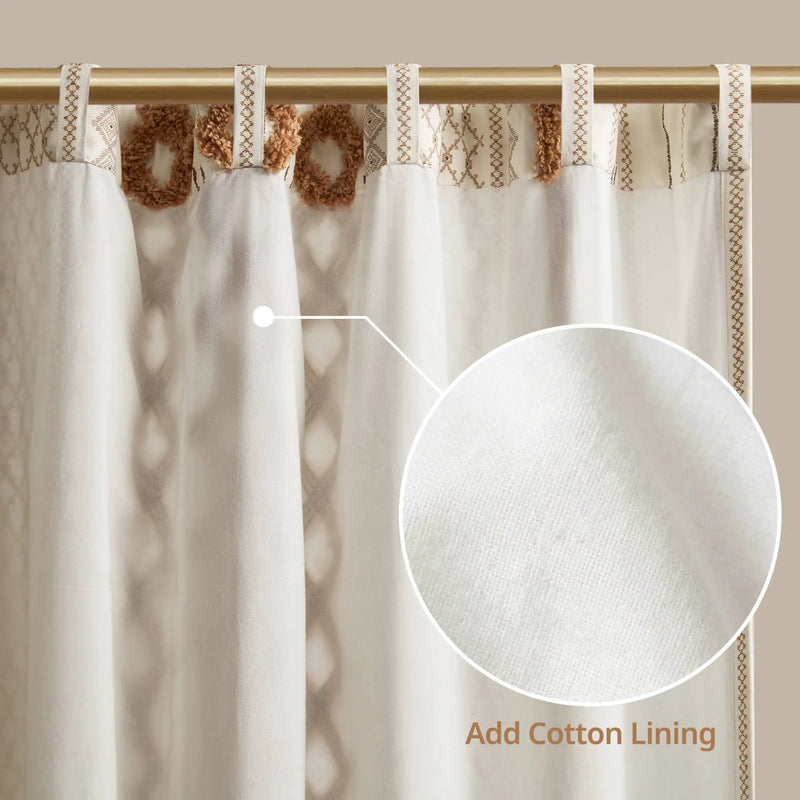 1 PC 50x84' Cotton Printed Window Panel with Chenille Stripe and Lining by HouseOfZazla