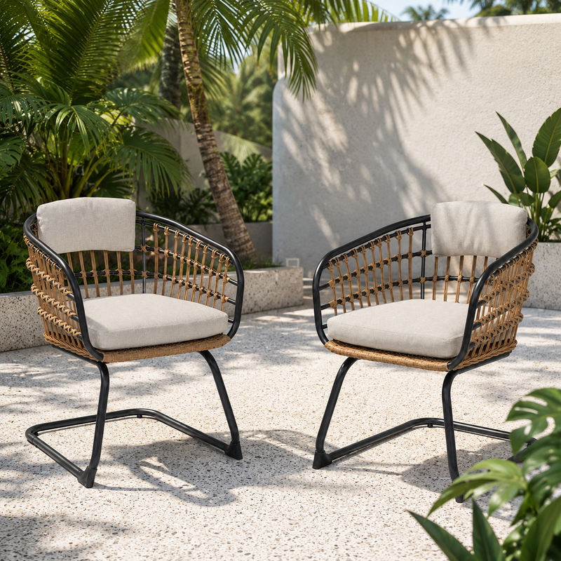 Wicker Dining Chair Set of 2 by HouseOfZazla
