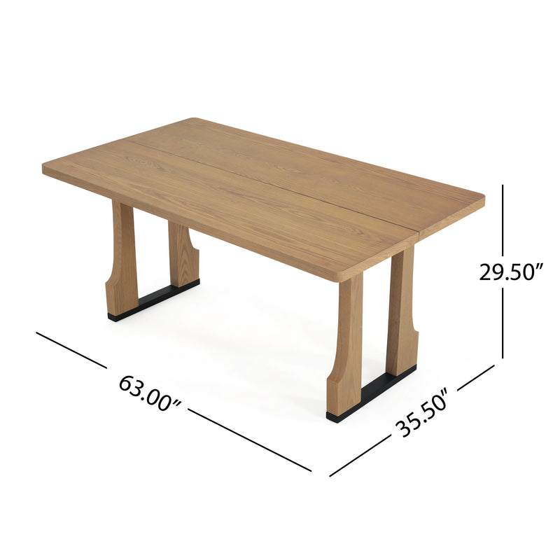 63" Rectangular Dining Table (Light Ash) by HouseOfZazla