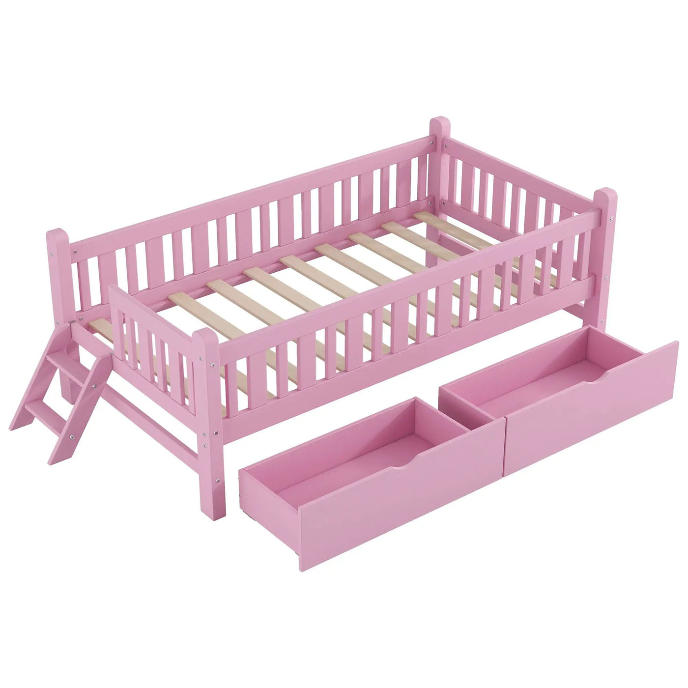 Platform Bed With Guardrail And 2 Drawers by HouseOfZazla