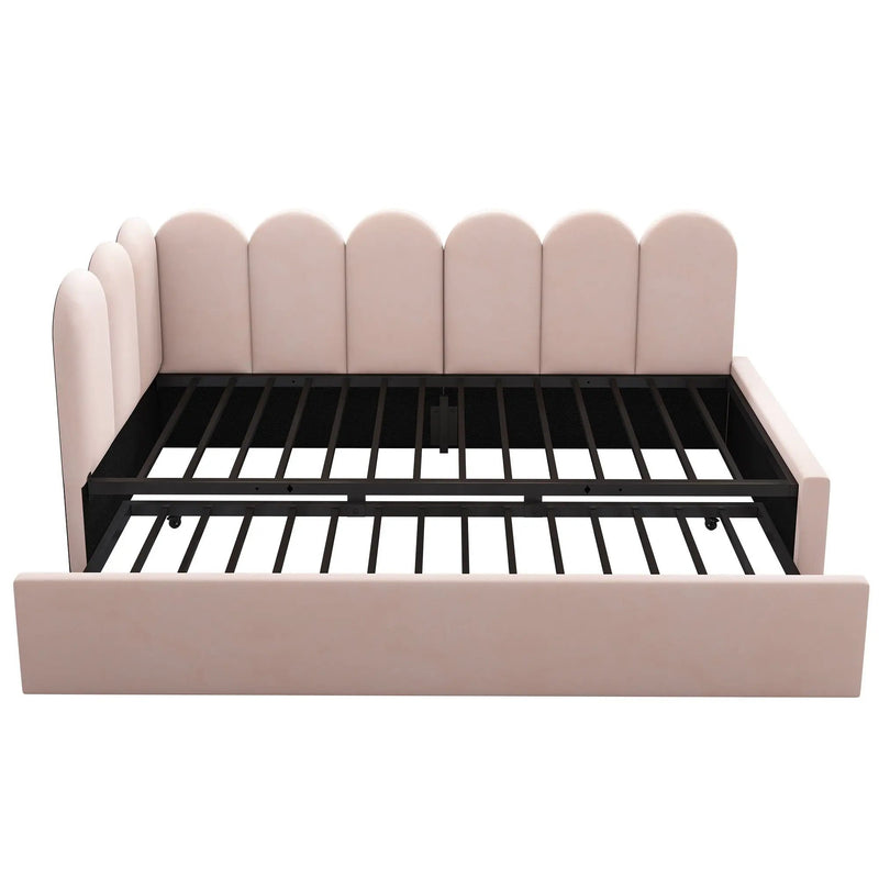 Upholstered Daybed With Metal Slatted Base by HouseOfZazla